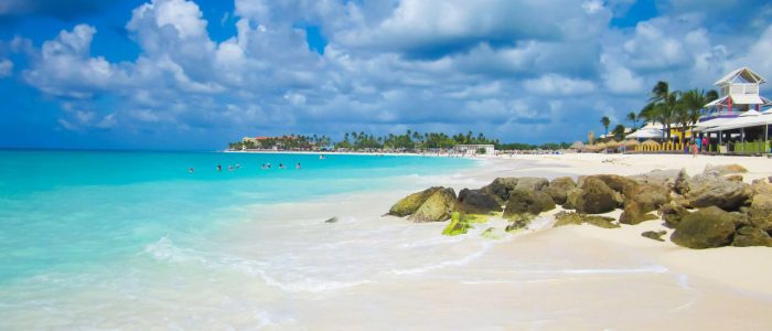 White sand beach at resort