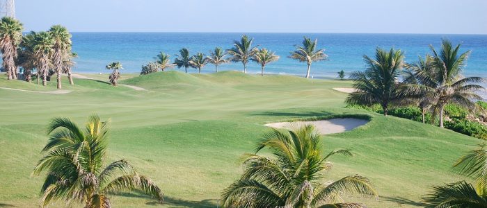 Golf course next to beach