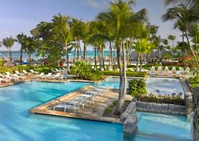 Sunshine and palm trees at Cayman resort